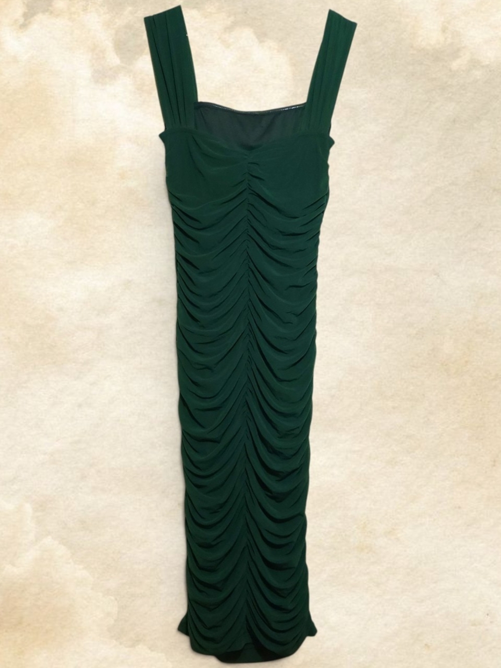 Green Ruched Mesh Bodycon Dress - Picture 2 of 5